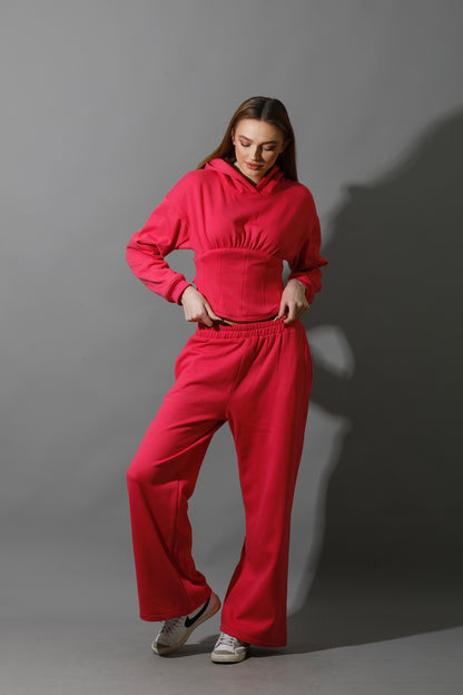 Corset Hoodie Set - Barbie Pink