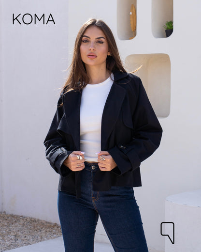 Rochelle Lose Trench Jacket - Black