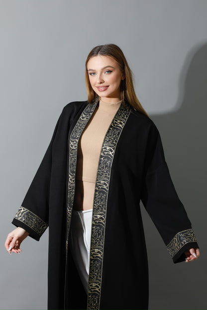 Arabic Long Kaftan - Black & Gold
