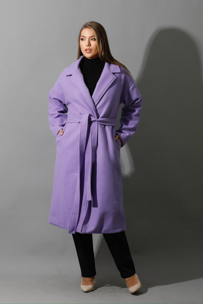 Oversized Wrapped Coat - Lavender