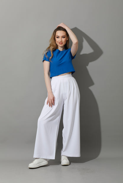 Straight Fit Trousers - White