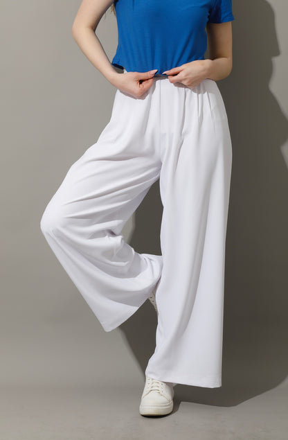 Straight Fit Trousers - White