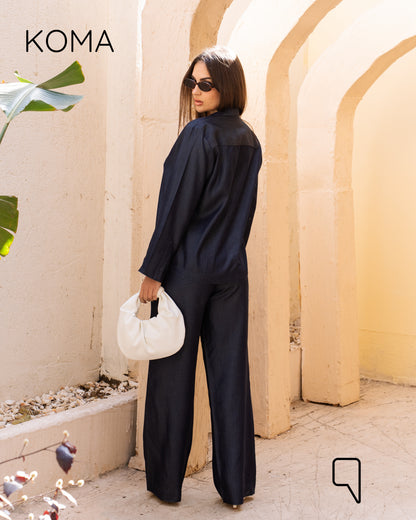Della Pajama Shirt - Navy