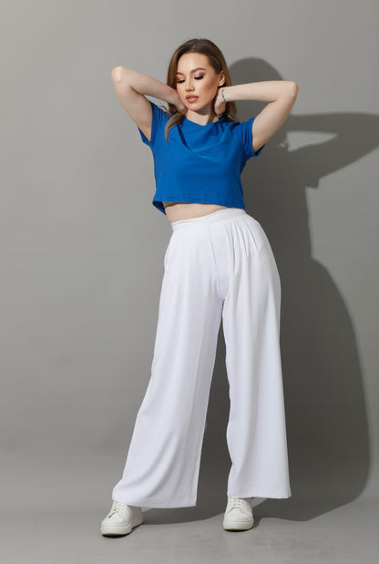 Straight Fit Trousers - White