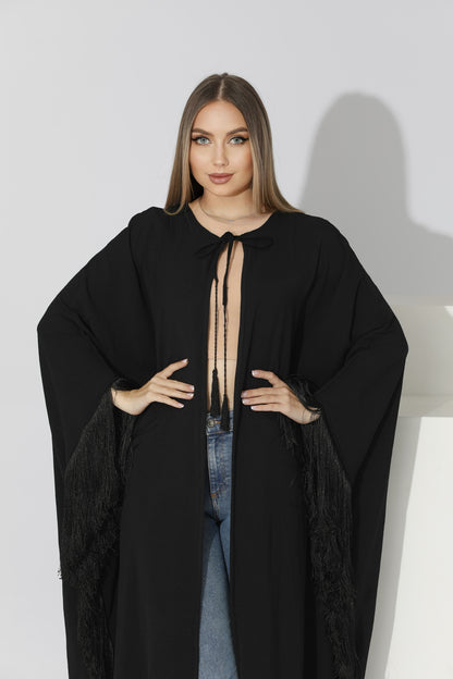 Fringed Cardigan - Black