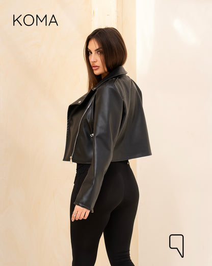 Leather Biker Jacket - Black