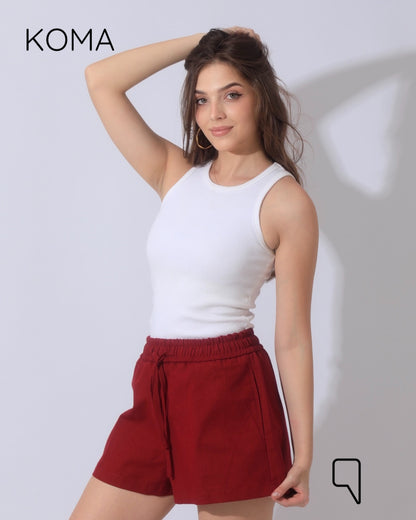 Aubrina Blend Boxer Bermuda Shorts - Maroon