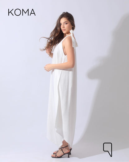 Tied Up Lose Jumpsuit - White