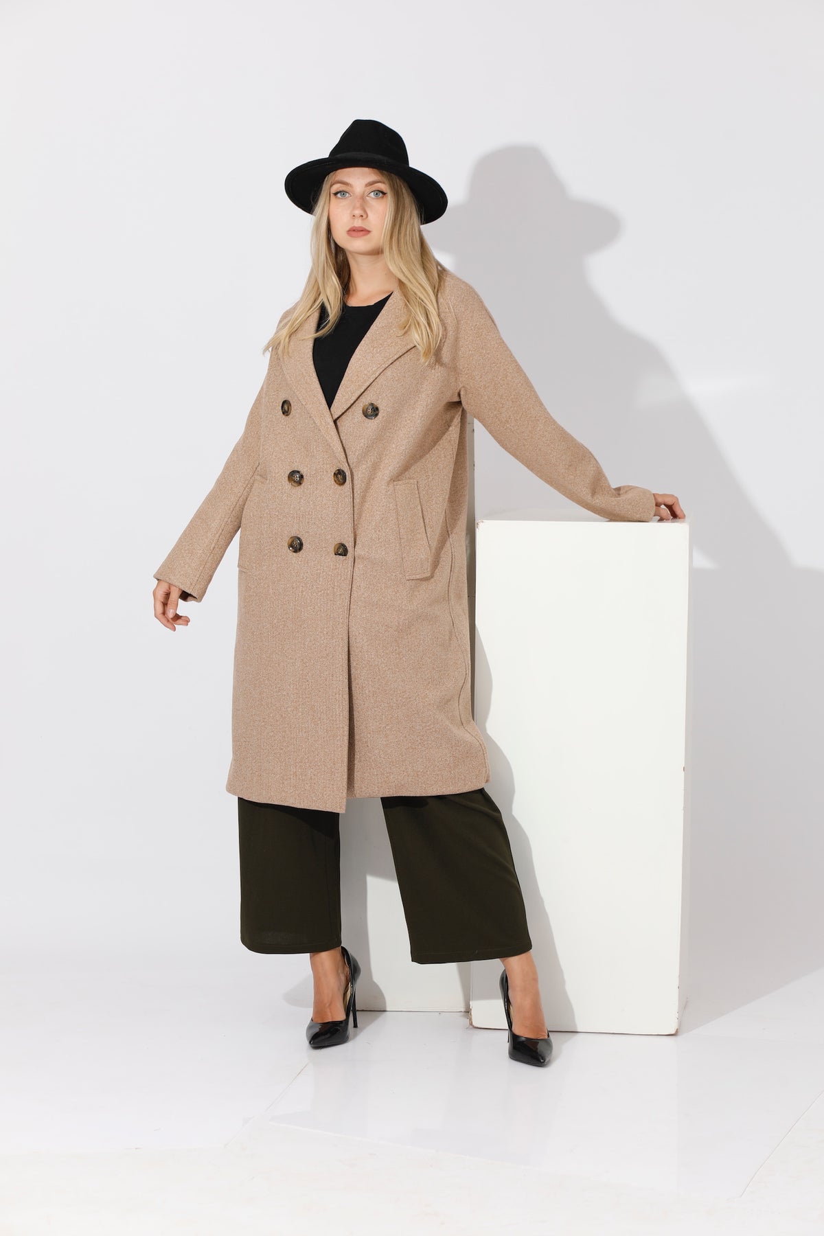 Double Breasted Coat - Beige