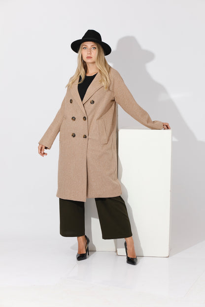 Double Breasted Coat - Beige