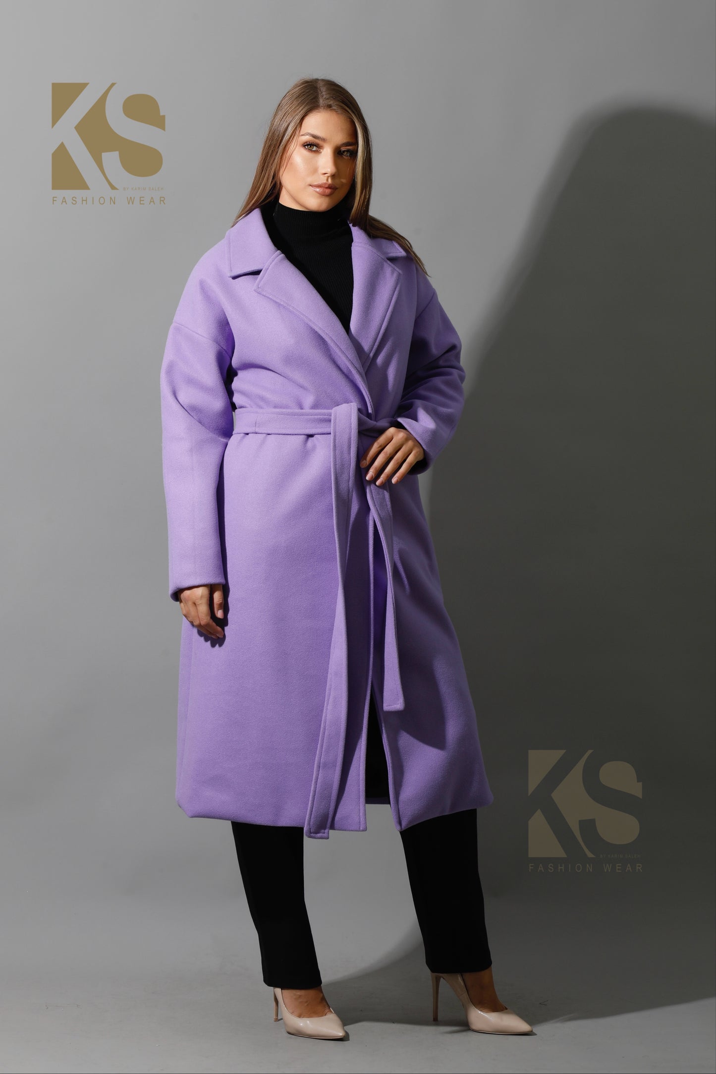 Oversized Wrapped Coat - Lavender