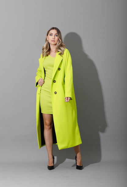 Slinky One Shoulder Bodycon Dress - Lime Green