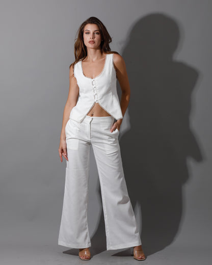 Lenine Accessorized Vest - White