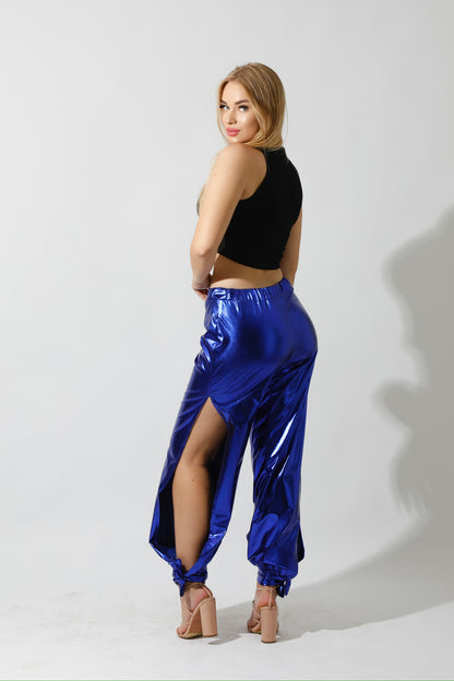 Side Slit Trousers - Electric Blue