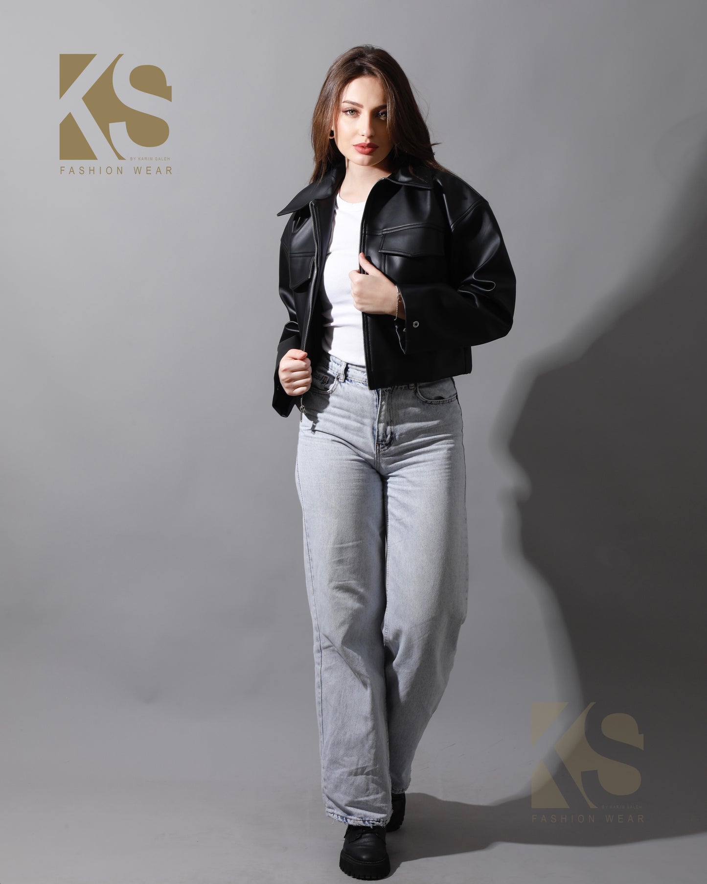 Leather Buckle Jacket - Black