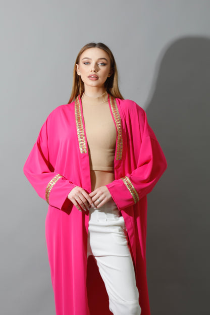 Long CBH Kaftan - Barbie Pink
