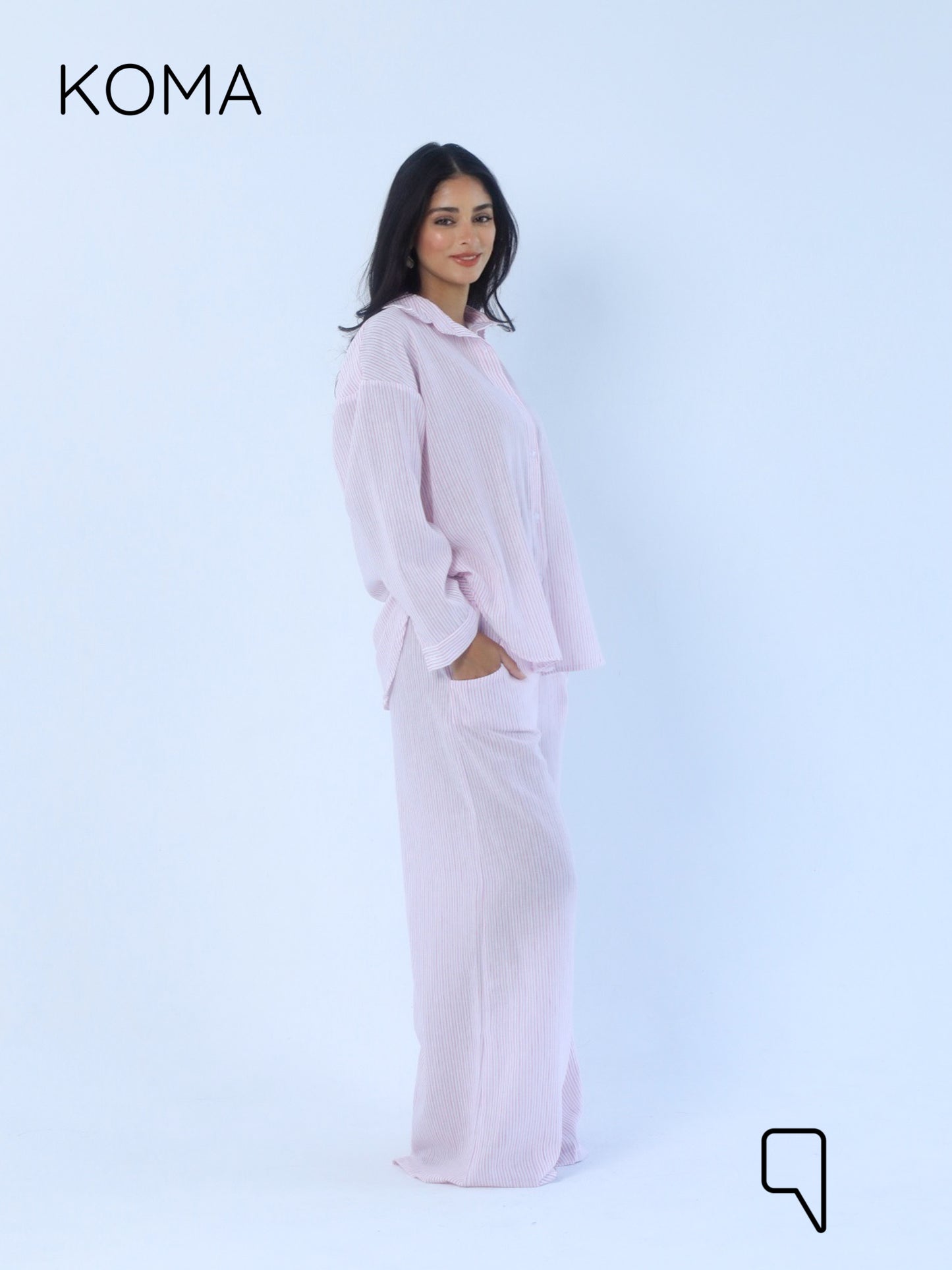 Matilda Long Sleeves Shirt - Striped Pink