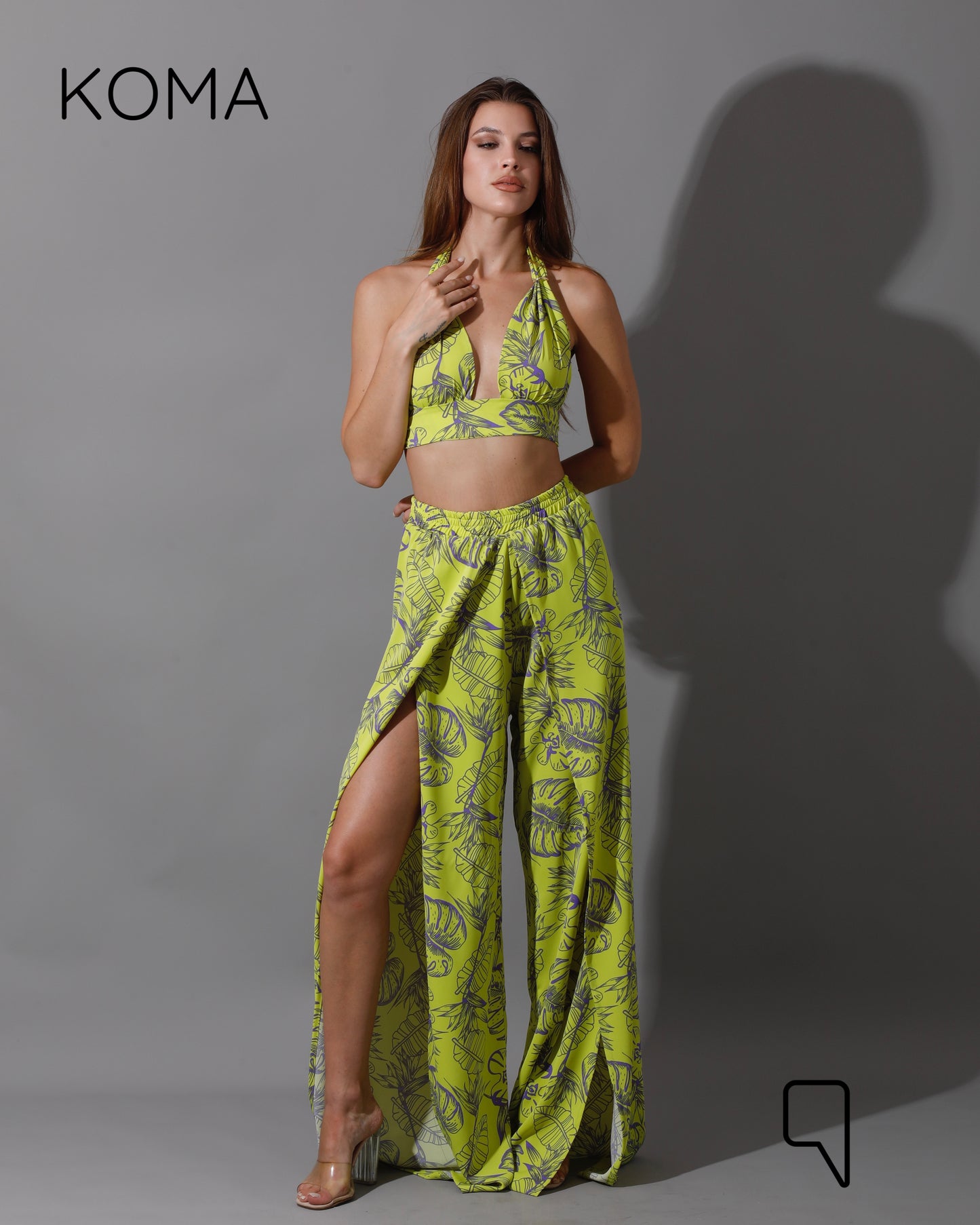Kallie Bra Top & Pants Co-Ord - Lime Green