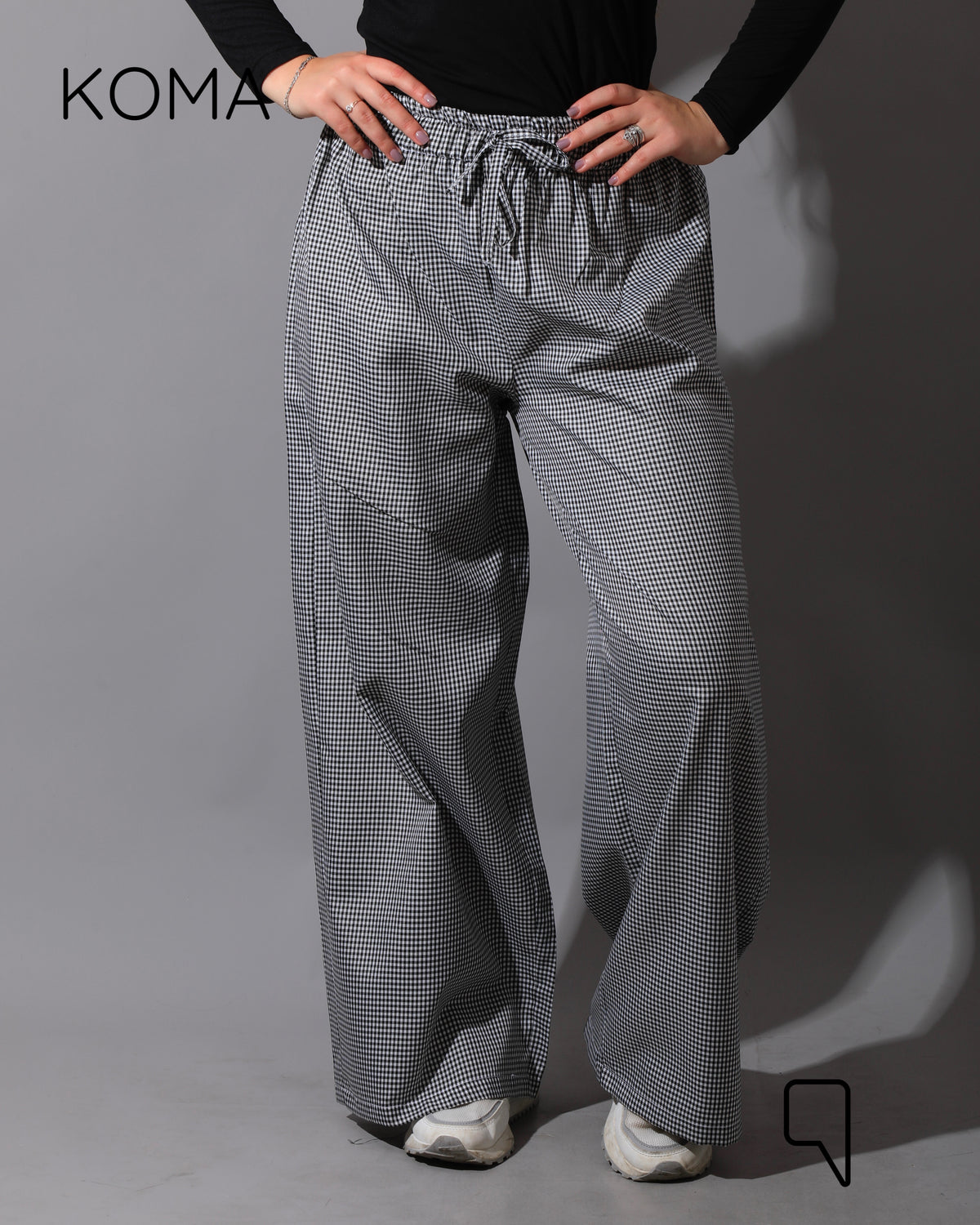 Plaid Straight Leg trousers - Plaid Black