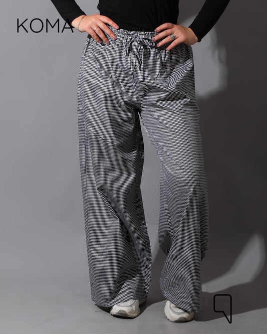 Plaid Straight Leg trousers - Plaid Black