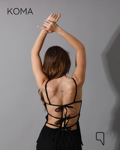 Liana Cress Cross Top - Black