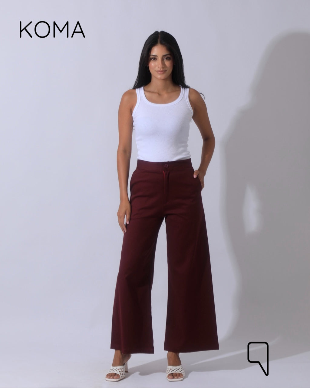 Maddelena Mini Flare Trousers - Maroon
