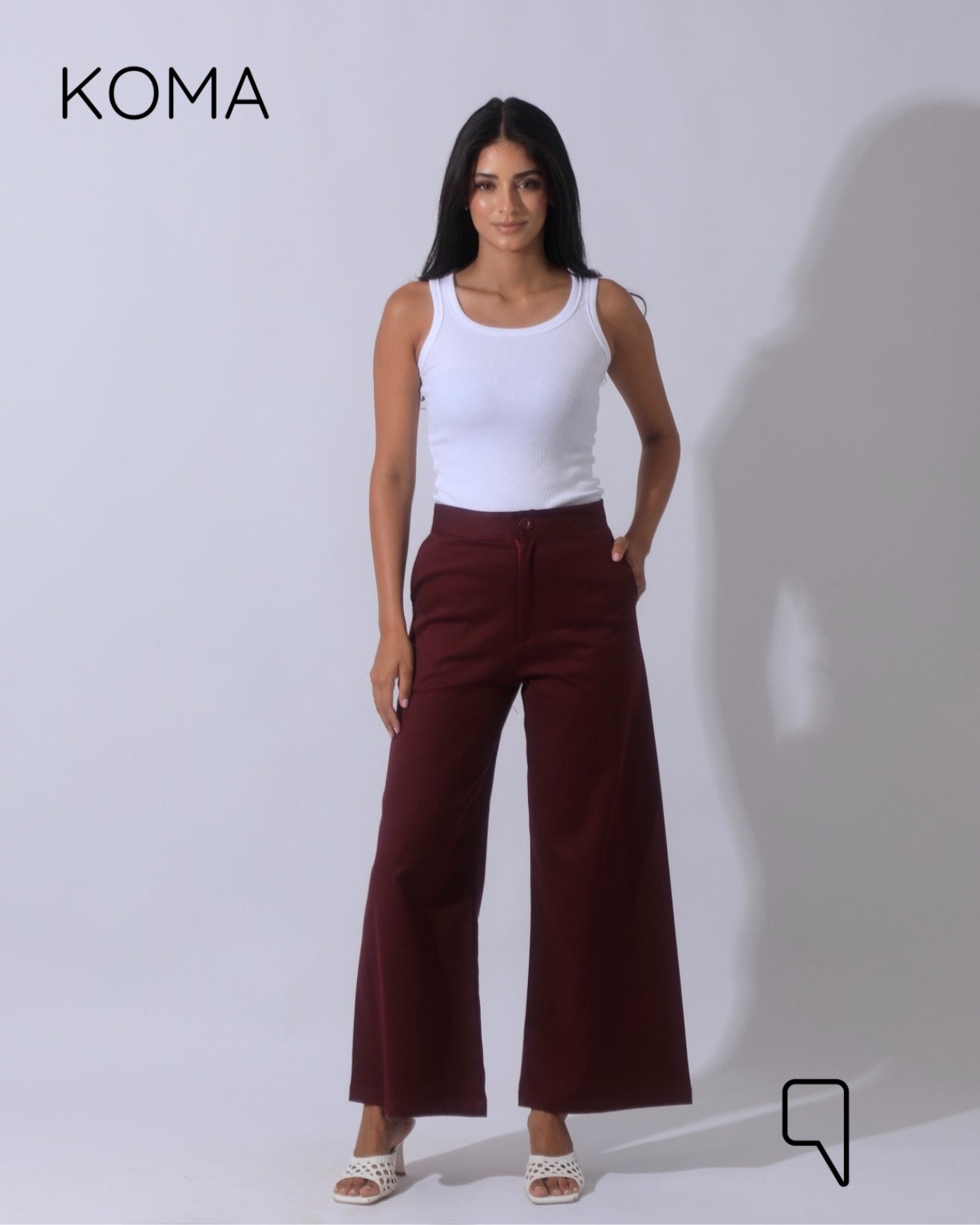 Maddelena Mini Flare Trousers - Maroon