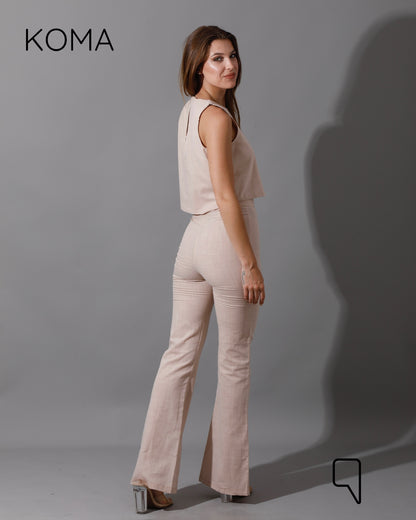 Greta Sleeveless Co-Ord - Beige