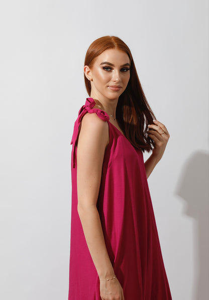 Tied Up Lose Jumpsuit - Barbie Pink