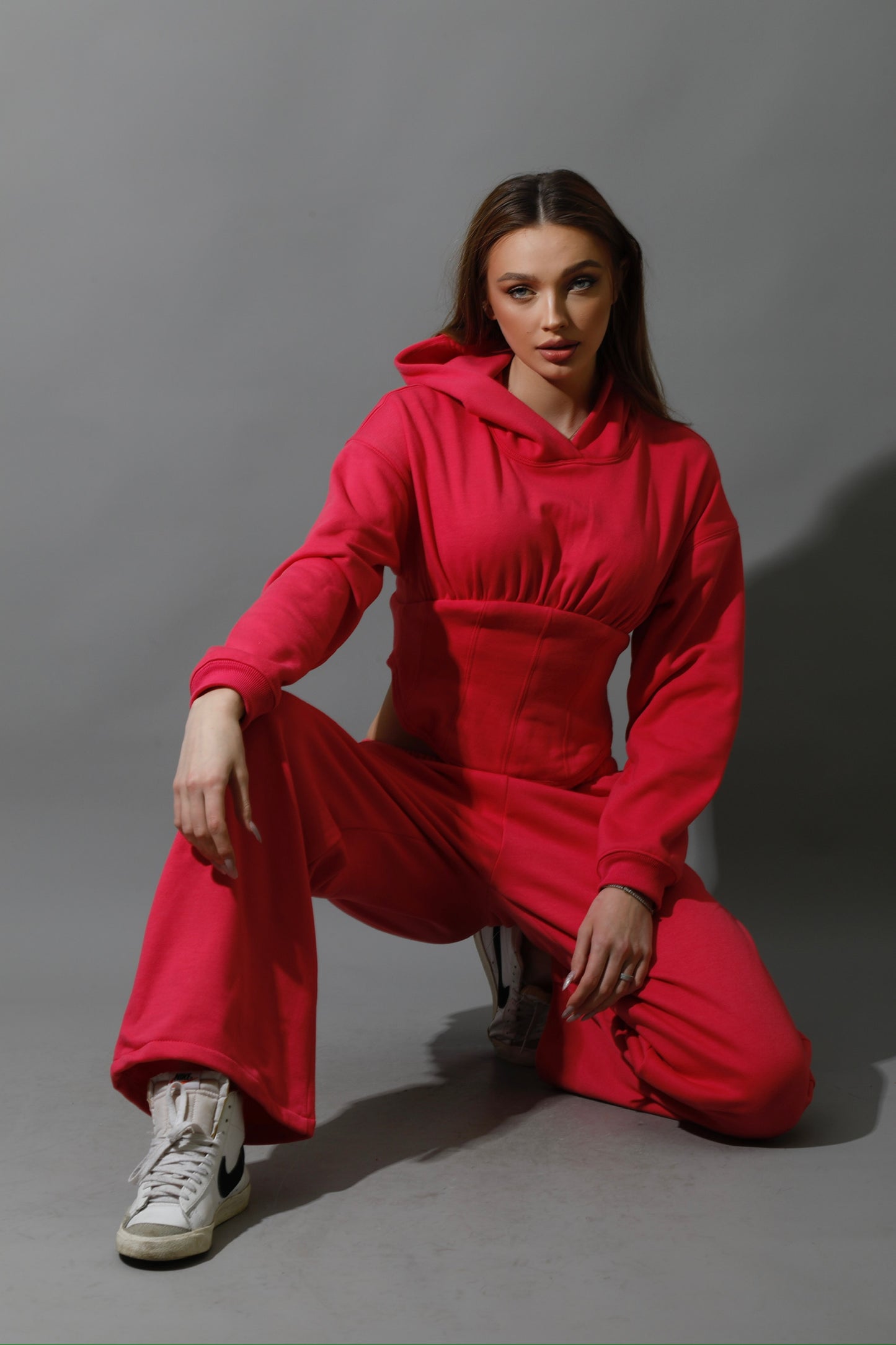Corset Hoodie Set - Barbie Pink