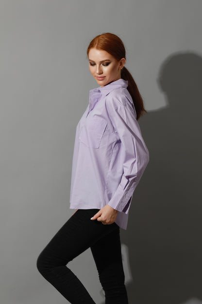 Back Slit Shirt - Lavender