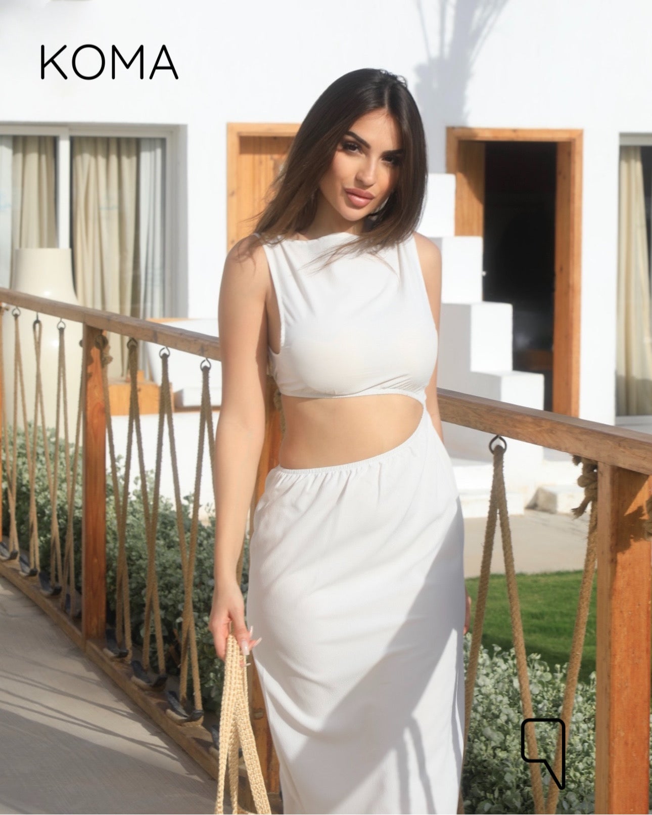 Paulina Cutout Beach Dress - Beige