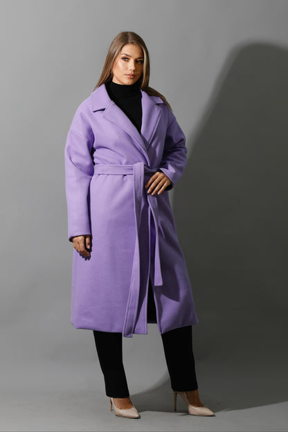 Oversized Wrapped Coat - Lavender