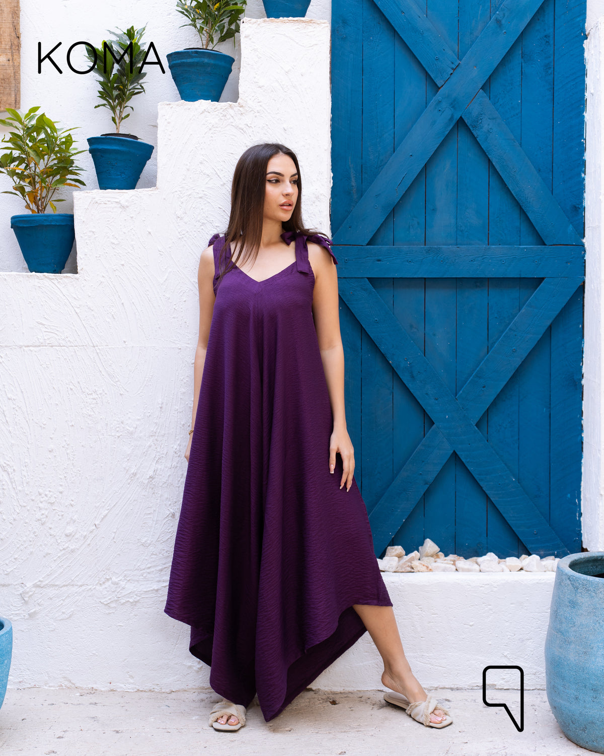 Tied Up Lose Jumpsuit - Purple