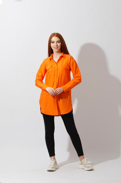 Shirt ‏with Two Pockets - Orange