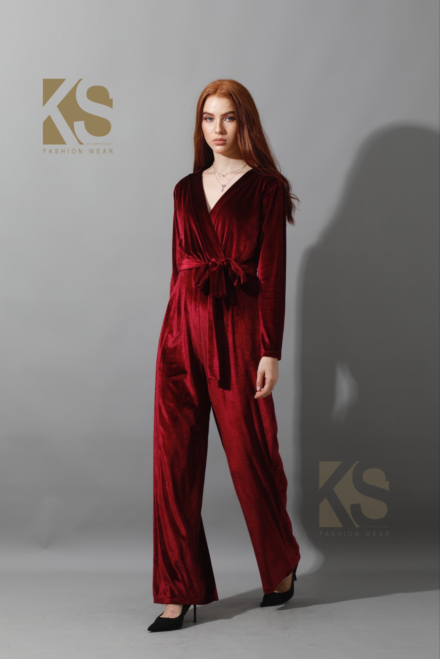 Wrapped wide leg Jumpsuit- Maroon