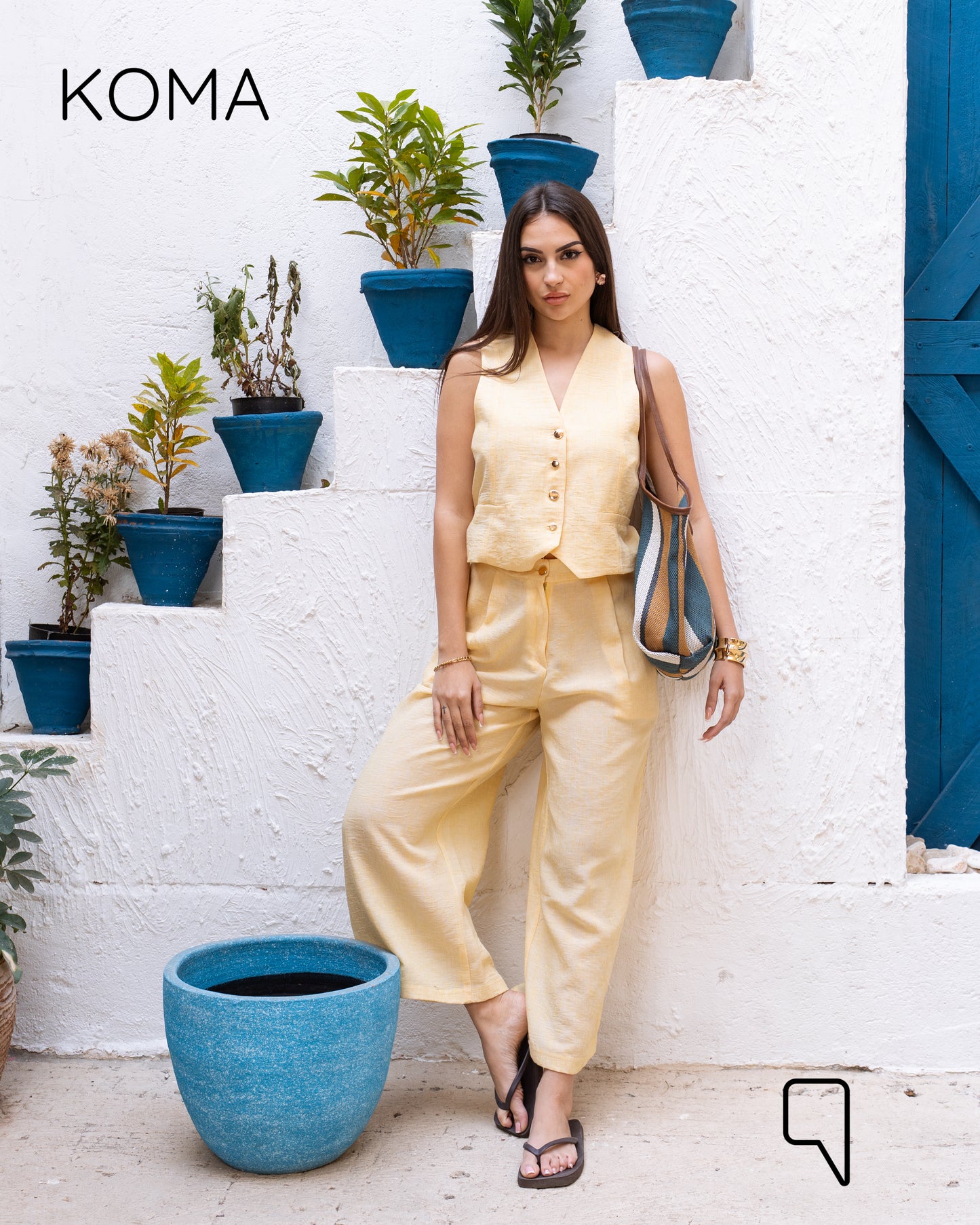 Judy Blend Waistcoat Jumpsuit - Yellow