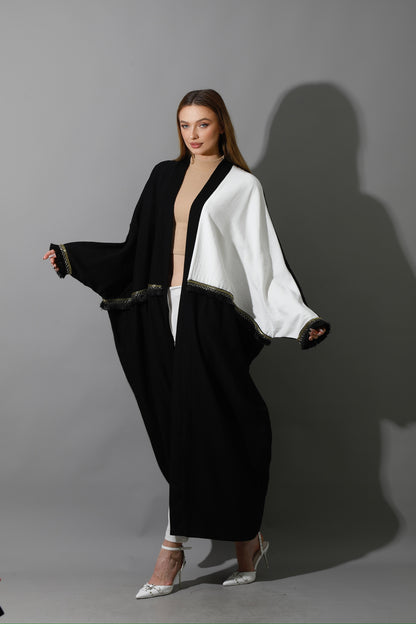 Lose Double Color Kaftan - Black X White