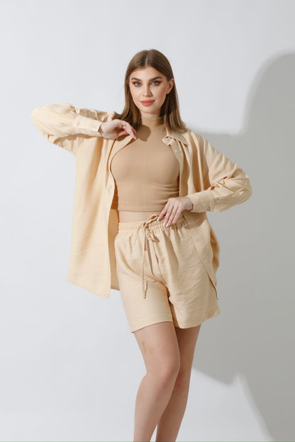 Lose Fit Shorts - Beige