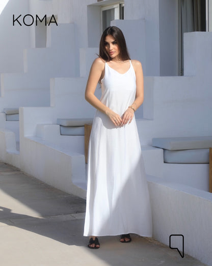 Noella Backless Maxi Dress - White