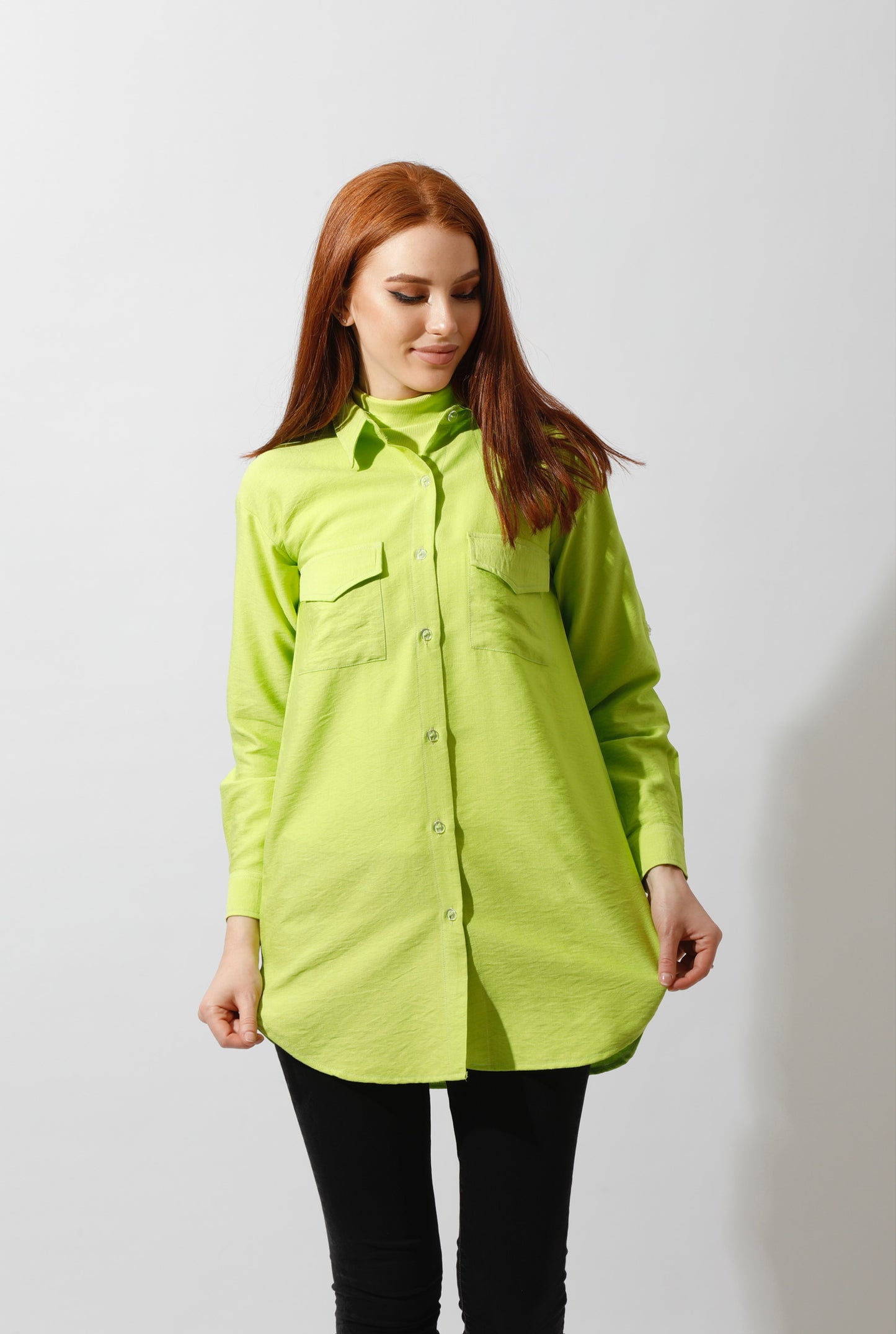 Shirt ‏with Two Pockets - Lime Green
