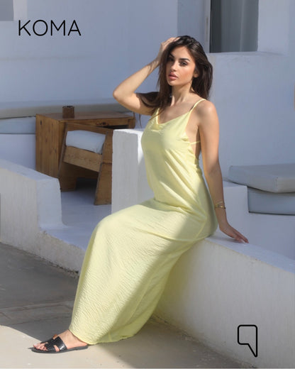 Noella Backless Maxi Dress - Beige