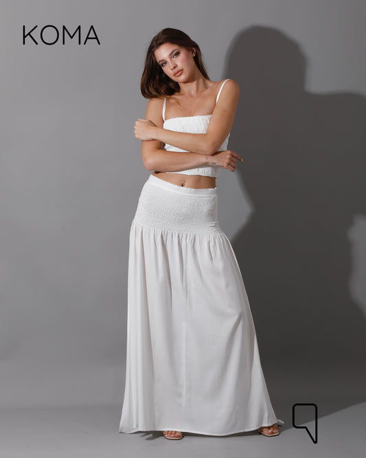 Tabitha Elastic Skirt - White