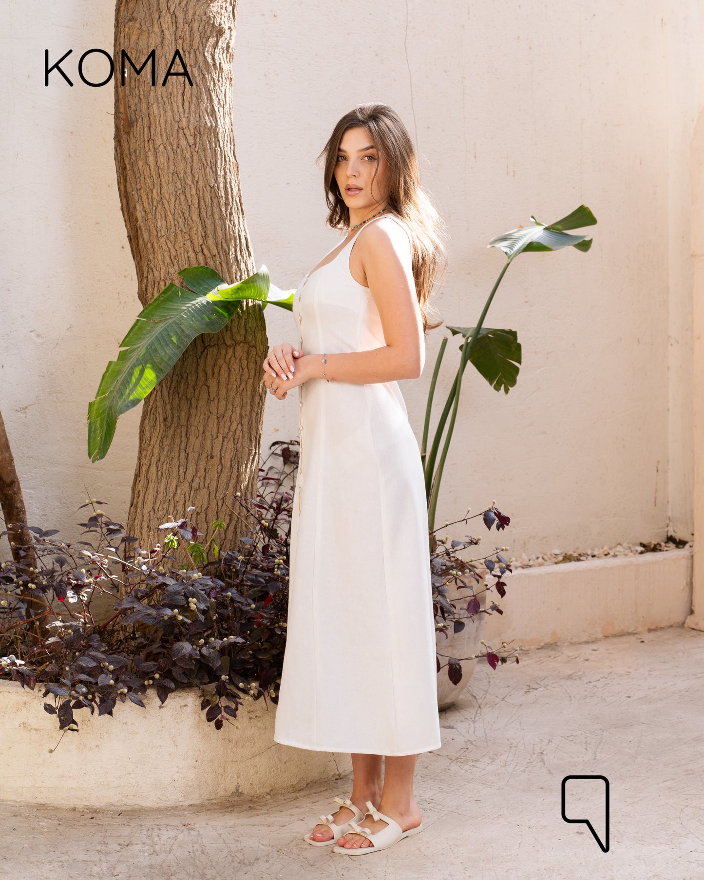 ivanna Midi Blend Dress - White