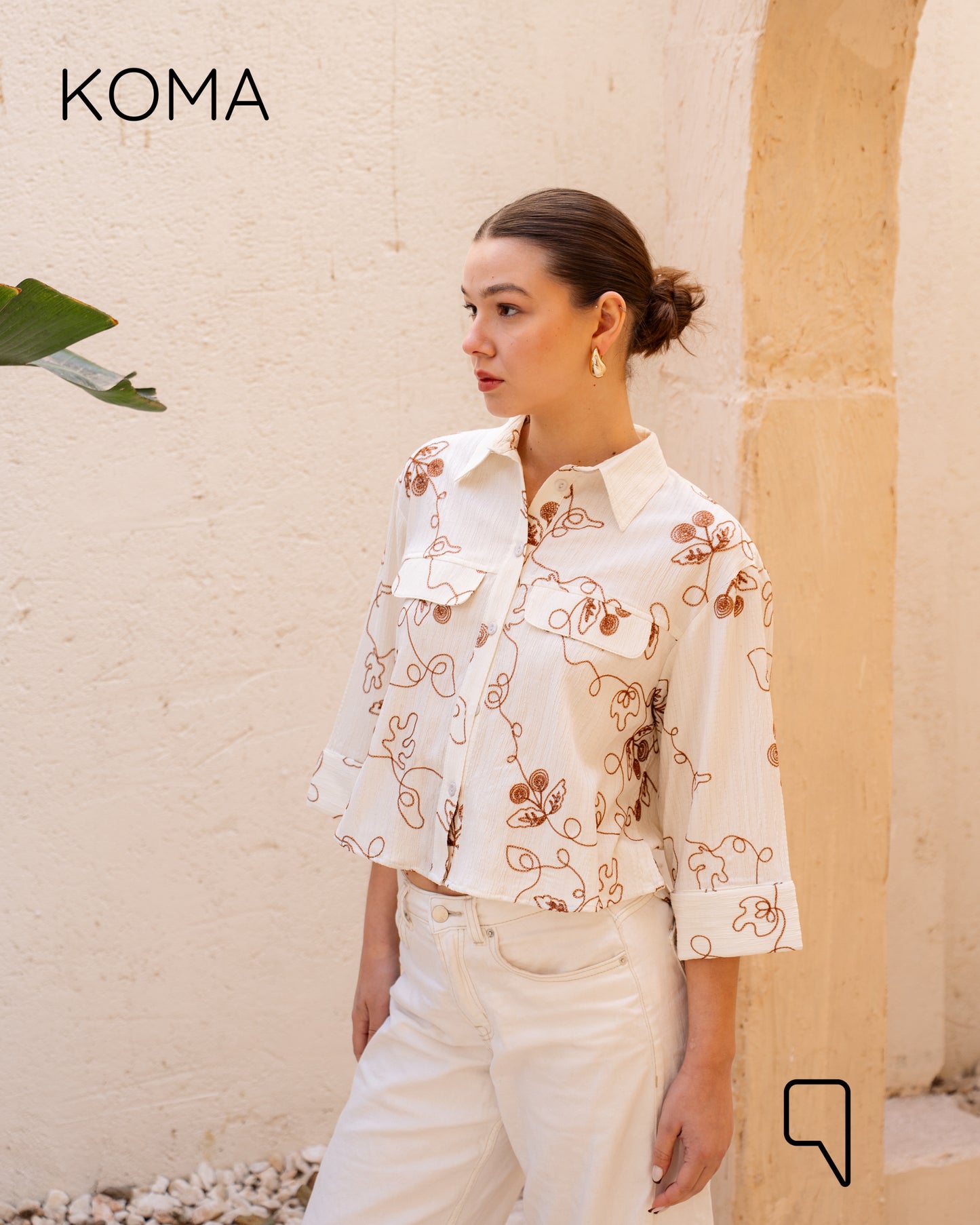 Paloma Textured Embroidered Blend Shirt - Olive