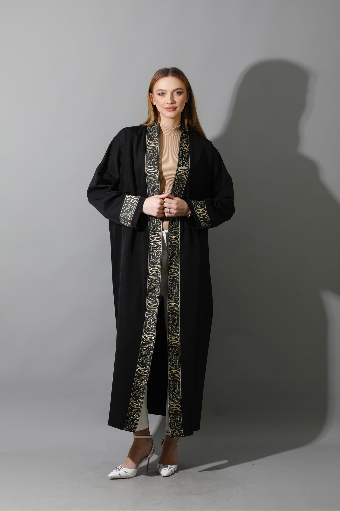 Arabic Long Kaftan - Black & Gold