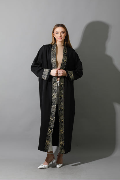 Arabic Long Kaftan - Black & Gold