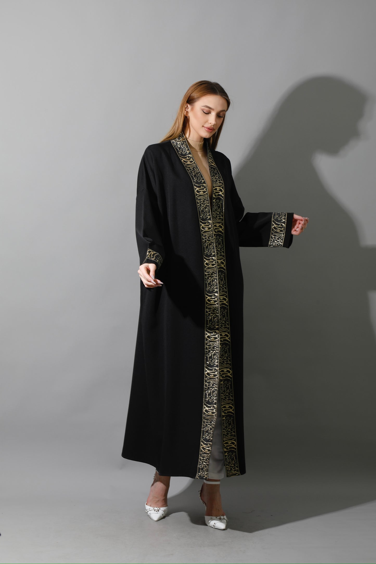 Arabic Long Kaftan - Black & Gold