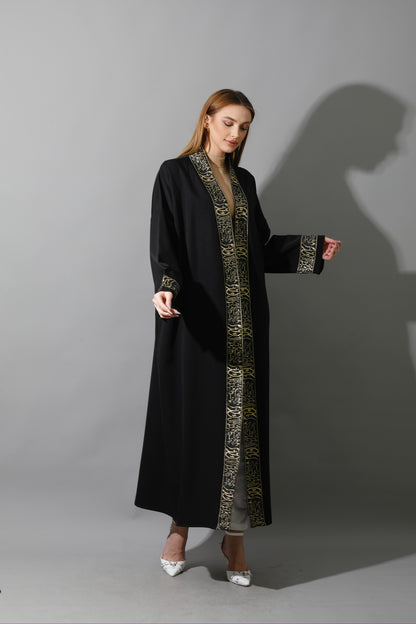 Arabic Long Kaftan - Black & Gold