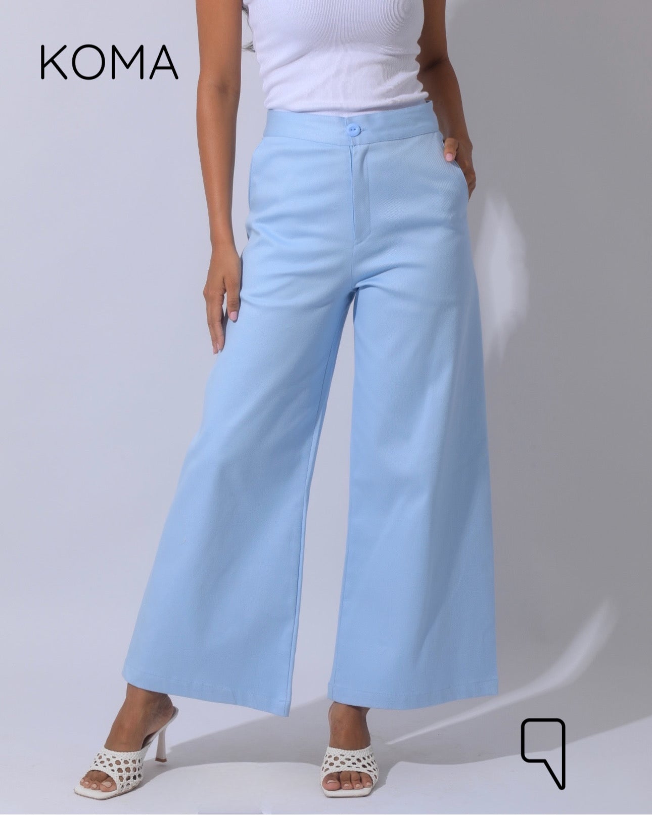 Maddelena Mini Flare Trousers - Baby Blue